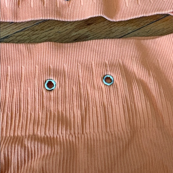 Orange Ribbed Two-Piece Workout Set - Picture 4 of 5